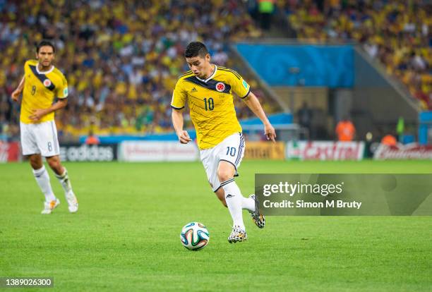 James Rodriguez of Colombia during World Cup round of 16 match between Colombia and Uruguay at the Maracana- Estadio Journalist Mario Fiho on June...