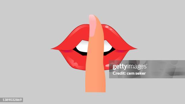 shhh sign - finger on lips stock illustrations