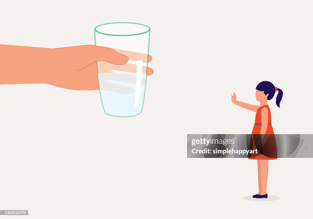 Refusing Tea Girl Refuses To Drink Her Water Girl Saying No To Water Drinking High ...