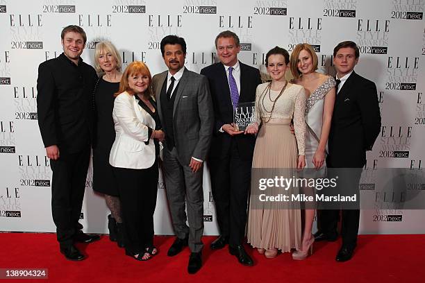 Winners of Best Show award Thomas Howes, Susannah Buxton, Lesley Nicol, presenter Anil Kapoor, Hugh Bonneville, Sophie McShera, Laura Carmichael and...