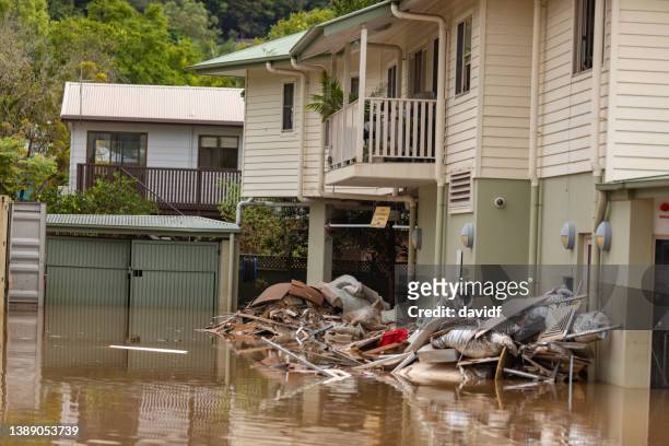 flood damaged buildings in lismore, nsw, australia - lismore stockfoto's en -beelden