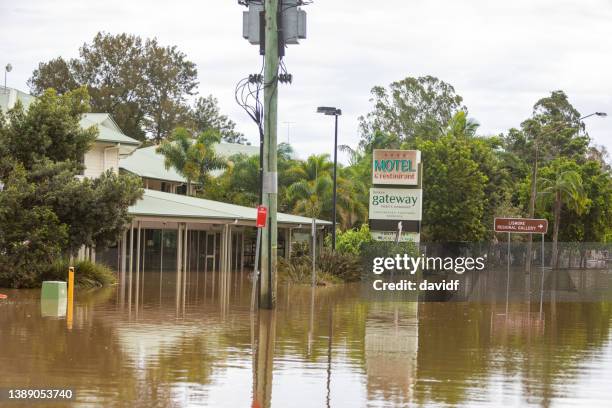 flood damaged buildings in lismore, nsw, australia - lismore stockfoto's en -beelden