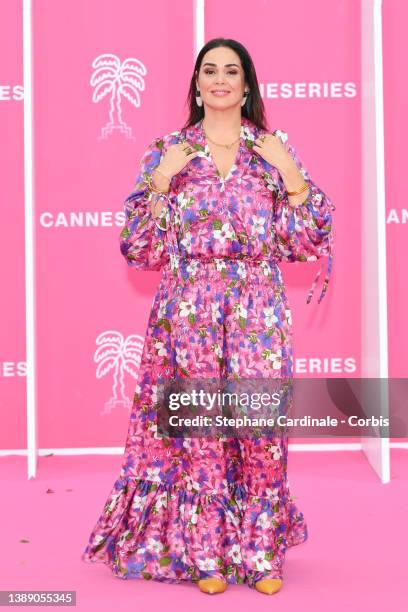 Lola Dewaere attends the pink carpet during the 5th Canneseries Festival - Day One on April 01, 2022 in Cannes, France.