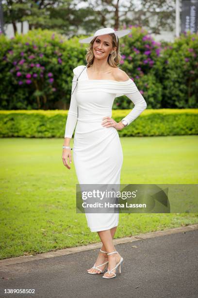 Juliet Love attends The Star Championships Day 1 at Royal Randwick Racecourse on April 02, 2022 in Sydney, Australia.