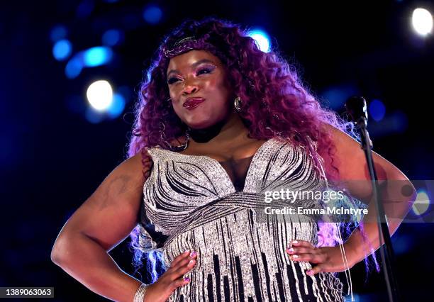 Yola performs onstage during MusiCares Person of the Year honoring Joni Mitchell at MGM Grand Marquee Ballroom on April 01, 2022 in Las Vegas, Nevada.