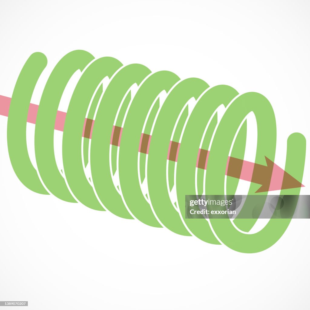 Arrow Through The Spring Symbol 3d High-Res Vector Graphic - Getty Images