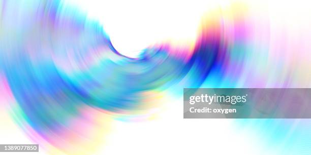 abstract blured swirl wave shape foil neon on white background - hologram graphic photos et images de collection