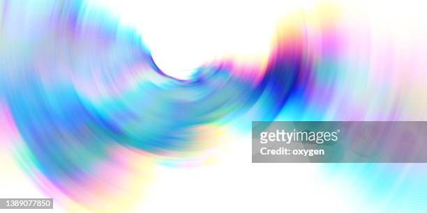 abstract blured swirl wave shape foil neon on white background - cromo foto e immagini stock
