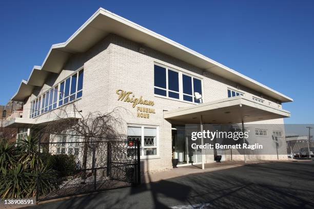 General view of the outside of the Wingham funeral home were Whitney Houston's body arrives In new jersey ahead of her funeral at Whigham Funeral...