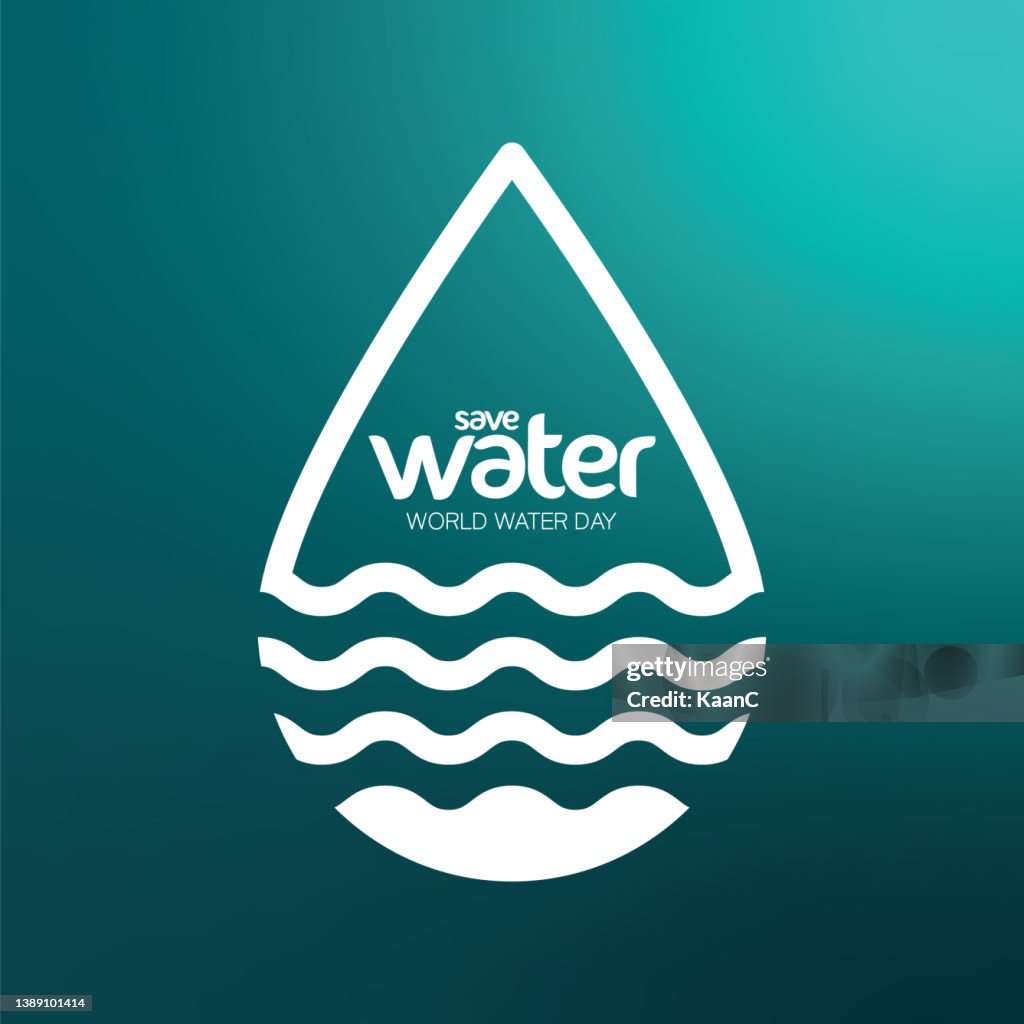 World Water Day - Vector waterdrop concept stock illustration