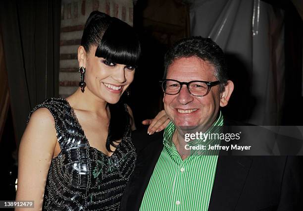 Jessie J and Lucian Grainge attend the Universal Music Group 54th Grammy Awards Viewing Reception hosted by Lucian Grainge at private residence on...