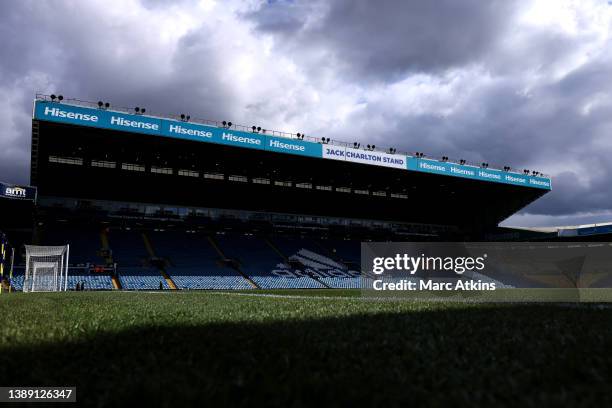 General view of inside the stadium prior to the Premier League match between Leeds United and Southampton at Elland Road on April 02, 2022 in Leeds,...