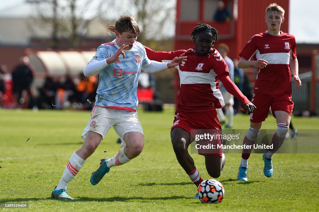 Middlesbrough v Manchester United: U18 Premier League