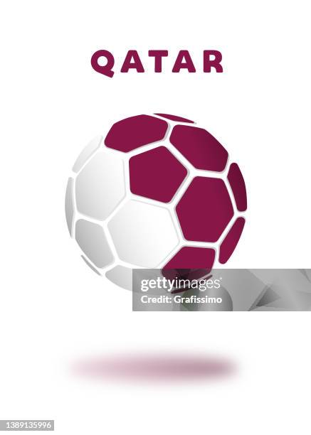 qatar soccer ball on white background - qatar stock illustrations