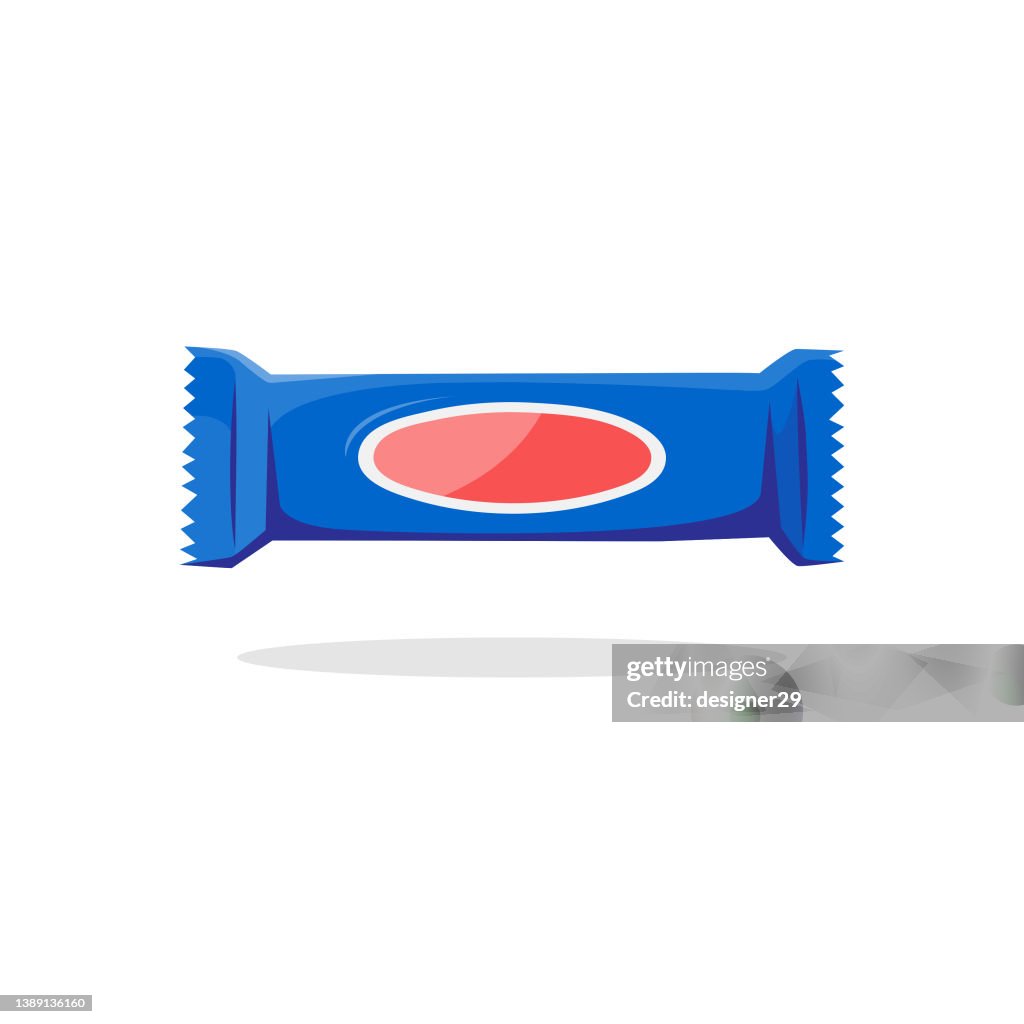 Chocolate Bar Icon Flat Design.