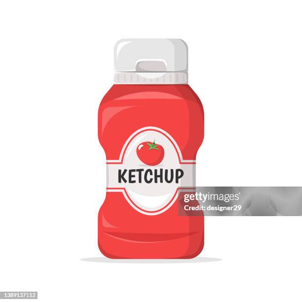 ketchup icon flat design. - ketchup stock illustrations