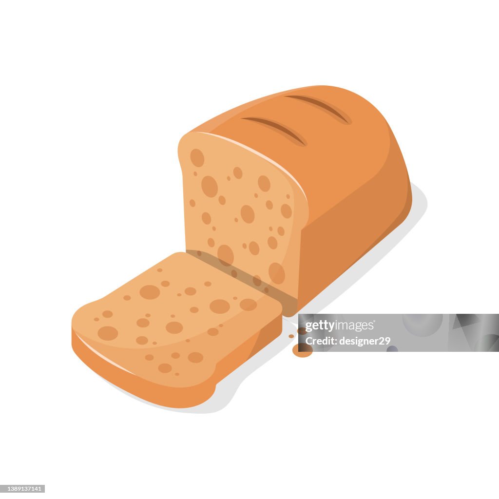 Slice of Bread Icon Flaches Design.