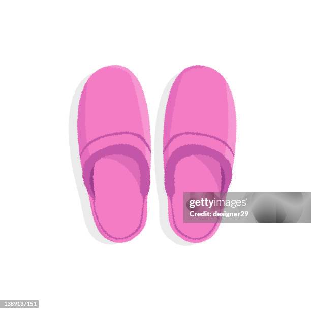 slipper icon flat design. - slipper stock illustrations