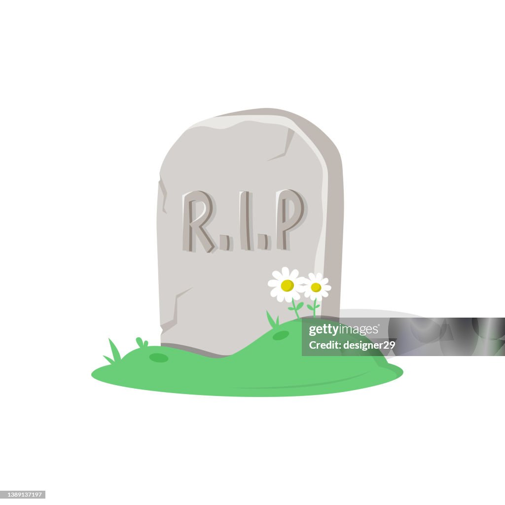 Tombstone Icon Flaches Design.