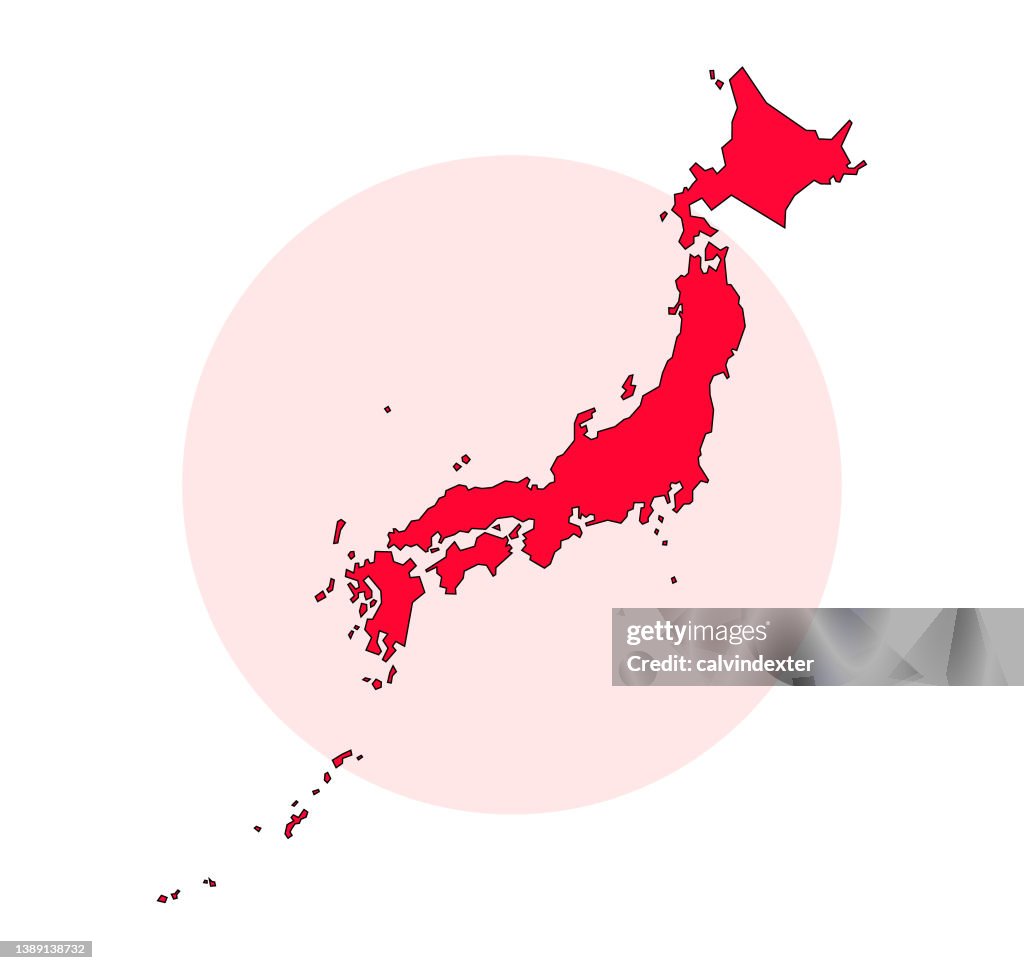 Map of Japan editable strokes