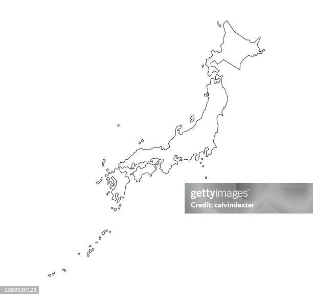 ilustrações de stock, clip art, desenhos animados e ícones de map of japan editable strokes - tokyo map