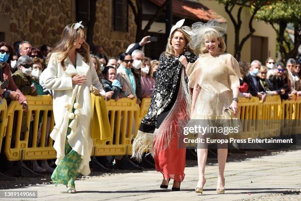 Maria Chavarri and her daughter, Sol, at the wedding of Isabelle Junot and Alvaro Falco, on April 2 in Plasencia, Spain.