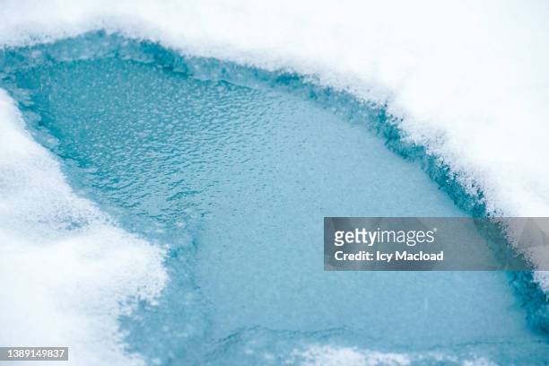snow and ice in the spring - snösörja bildbanksfoton och bilder