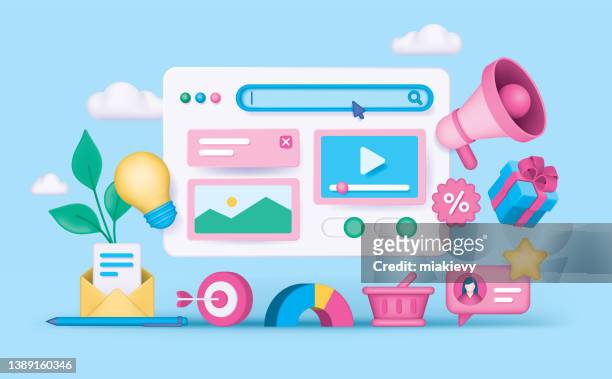 digital marketing - content stock illustrations