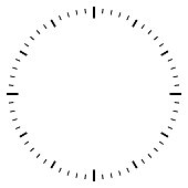 Blank clock dial face vector illustration, watch scale template