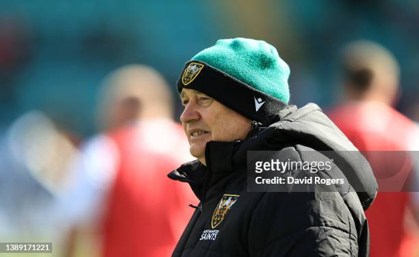 Chris Boyd, the Northampton Saints director of rugby, looks on during the Gallagher Premiership Rugby match between Northampton Saints and Bristol...