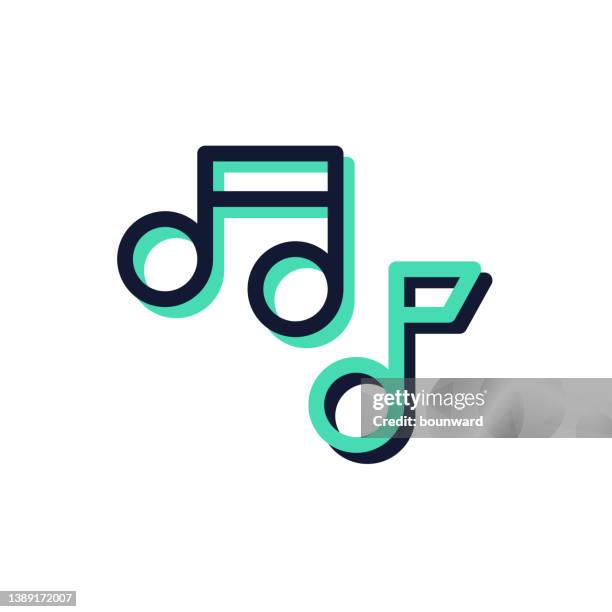 ilustraciones, imágenes clip art, dibujos animados e iconos de stock de fondo del icono de línea de nota musical - notas-musicales