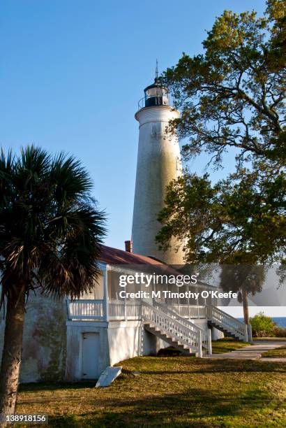 st. marks lighthouse - st marks wildlife refuge stock pictures, royalty-free photos & images