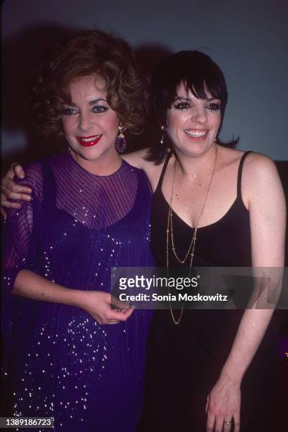 Actors Elizabeth Taylor and Liza Minnelli attend a benefit for the Martha Graham Dance Company at Halston's Fifth Avenue Salon, New York, New York,...