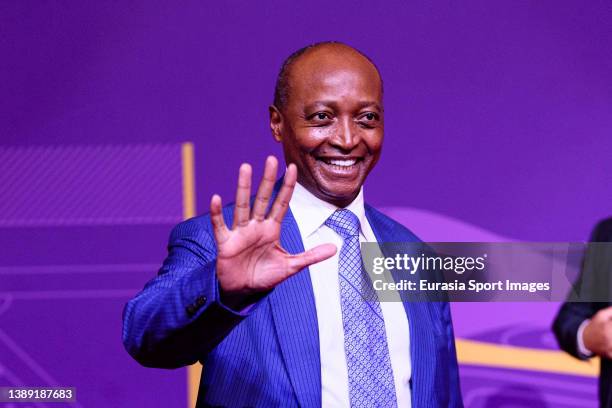 President Patrice Motsepe poses prior the FIFA World Cup Qatar 2022 Final Draw at Doha Exhibition Center on April 1, 2022 in Doha, Qatar.