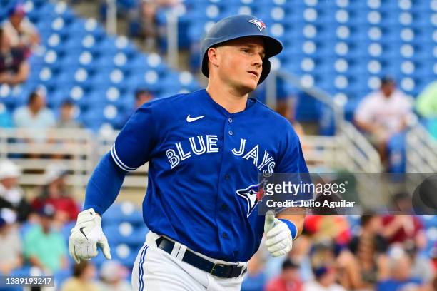 Matt Chapman of the Toronto Blue Jays runs the bases after hitting a home run in the fifth inning against the Philadelphia Phillies during a...
