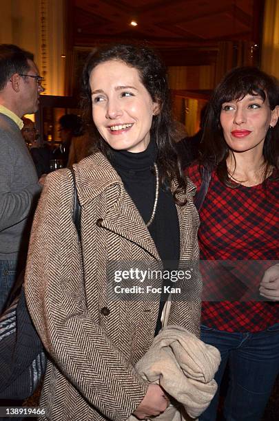 Chloe Lambert and Julie Debazac attend the '17eme Edition des Journees du Livre et Du Vin 2012' - Jury Lunch at the Hotel Lutetia on February 13,...