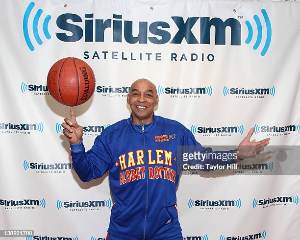 Harlem Globetrotter Fred "Curly" Neal visits SiriusXM Studio on February 13, 2012 in New York City.