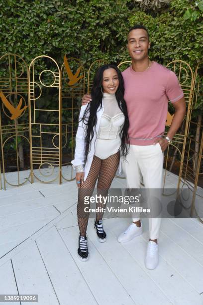 Tinashe and Dale Moss attend Grey Goose, the Official Spirit of the 64th Annual GRAMMY Awards, toasts to Music's Biggest Night on April 02, 2022 in...