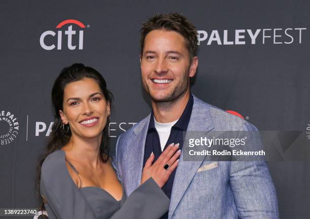 Sofia Pernas and Justin Hartley attend the 39th annual PaleyFest LA - "This Is Us" at Dolby Theatre on April 02, 2022 in Hollywood, California.