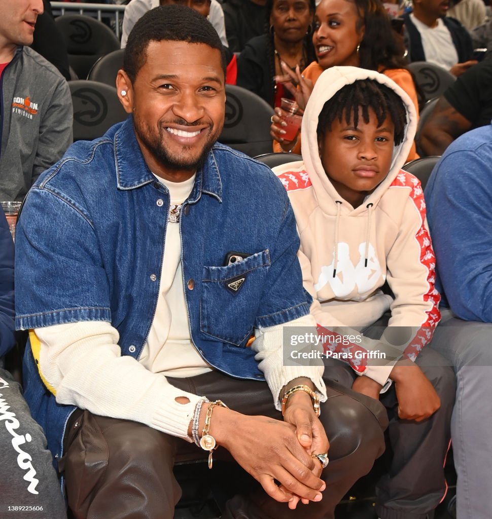 Celebrities Attend Brooklyn Nets v Atlanta Hawks