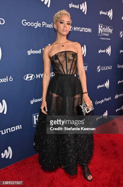 Jasmin Savoy Brown attends The 33rd Annual GLAAD Media Awards at The Beverly Hilton on April 02, 2022 in Beverly Hills, California.