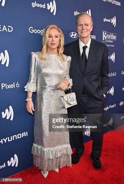 Kathy Hilton and Rick Hilton attend The 33rd Annual GLAAD Media Awards at The Beverly Hilton on April 02, 2022 in Beverly Hills, California.
