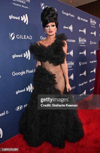 Rhea Litré attends The 33rd Annual GLAAD Media Awards at The Beverly Hilton on April 02, 2022 in Beverly Hills, California.