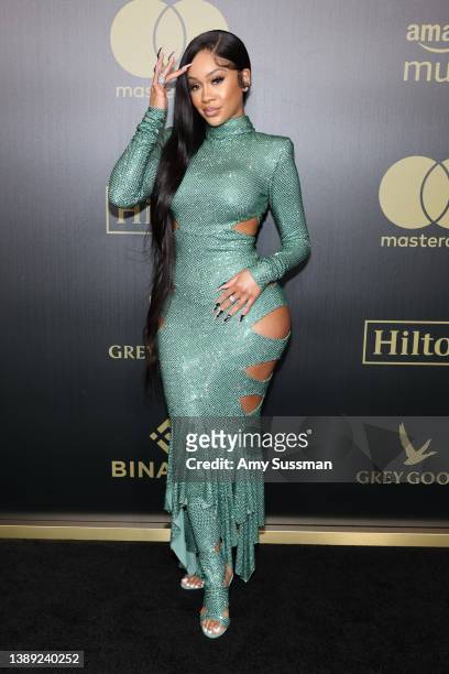 Saweetie attends the Recording Academy Honors presented by The Black Music Collective during the 64th Annual GRAMMY Awards on April 02, 2022 in Las...