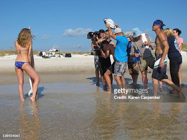 Swimsuit Issue 2012: Behind the scenes of the 2012 Sports Illustrated Swimsuit issue photographed on October 11, 2011 in Apalachicola, Florida....
