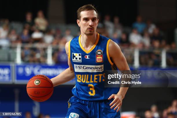 Anthony Drmic of the Bullets during the round 18 NBL match between Brisbane Bullets and Adelaide 36ers at Nissan Arena on April 03 in Brisbane,...