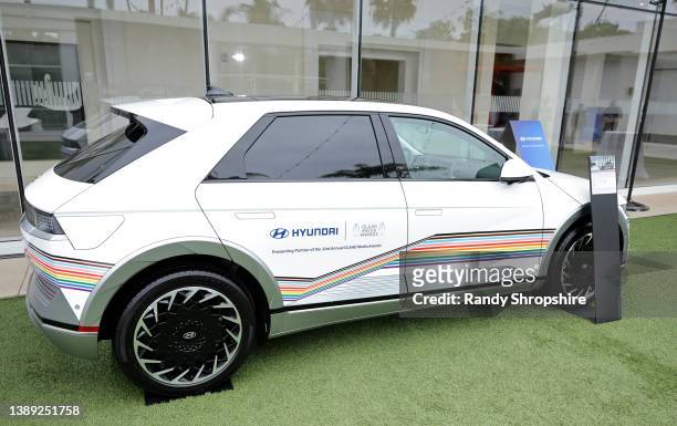 Hyundai Ioniq 5 on display during The 33rd Annual GLAAD Media Awards at The Beverly Hilton on April 02, 2022 in Beverly Hills, California.