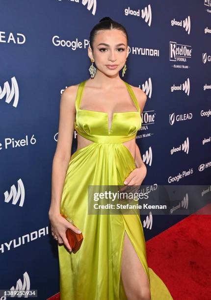 Josie Totah attends The 33rd Annual GLAAD Media Awards at The Beverly Hilton on April 02, 2022 in Beverly Hills, California.