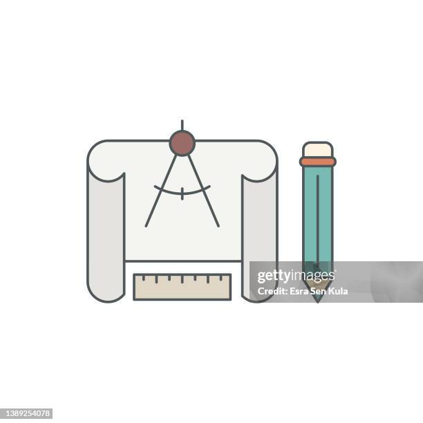 development flat line icon with editable stroke - web designer white background stock illustrations