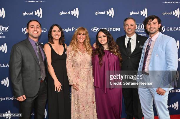 Jazz Jennings and guests attend The 33rd Annual GLAAD Media Awards at The Beverly Hilton on April 02, 2022 in Beverly Hills, California.